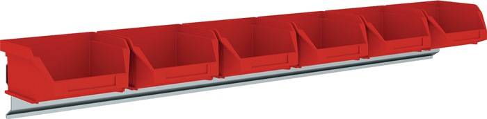 Sichtlagerkastenset H75xB602xT180mm STA verz.m.Sichtlagerkästen 6xMK5 rot MAUSER