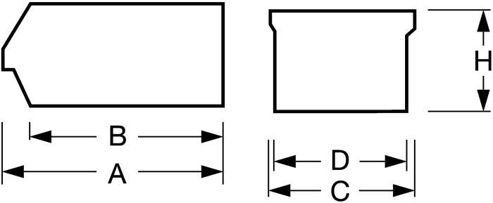 Sichtlagerkasten L164/134xB102xH74mm PP rot stapelbar HÜNERSDORFF 24 Stück