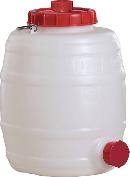 Fass 15l PE weiß 1 Tragebügel Einfüllöffnung-D.120mm GRAF