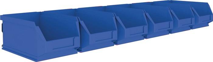 Sichtlagerkastenset H75xB602xT180mm STA verz.Sichtlagerkästen 6xMK5 blau MAUSER