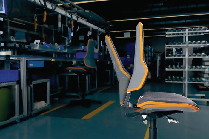 Arbeitsdrehstuhl Neon Rollen o.Polsterelement orange 450-620mm Permanentkontakt