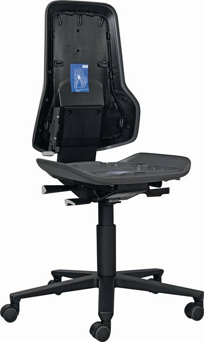 Arbeitsdrehstuhl Neon Rollen o.Polsterelement grau 450-620mm Permanentkontakt