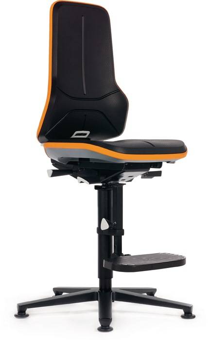 Arbeitsdrehstuhl Neon Gleiter+Aufstiegshilfe o.Polsterelement grau 590-870mm P