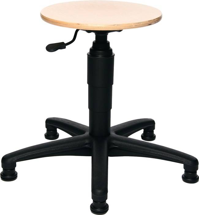 Drehhocker m.Bodengl.Buche natur Sitz-H.390-520mm TOPSTAR