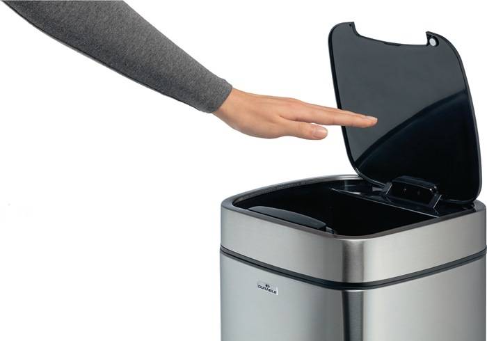 Abfallsammler NO TOUCH 21L 21l H570mm VA/Ku.metallic silber DURABLE
