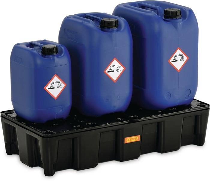 Auffangwanne 35l L800xB400xH180mm PE m.PE-Rost CEMO