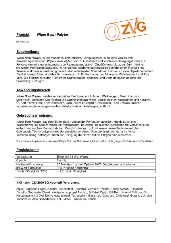 Handreinigungstuch Wiper Bowl Polytex hohe Reinigungskraft 72 Tü.Eimer