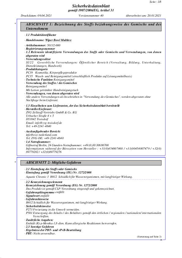 Handreinigungstuch Wiper Bowl® Multitex® hohe Reinigungskraft 72 Tü.Eimer
