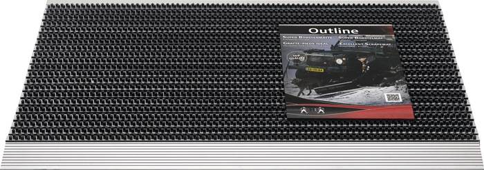 Fußmatte schwarz/schwarz PP/Alu L600xB900xS22mm