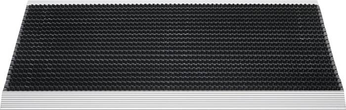 Fußmatte Alu-Anlaufkante schwarz/silber PP/Alu L500xB800xS22mm