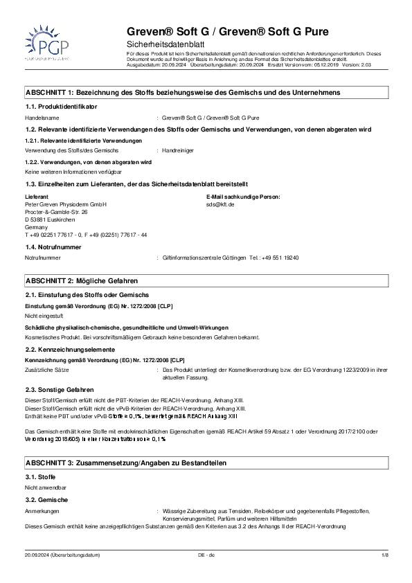 Handreinigung GREVEN® SOFT G 2l rückfettend IVRAXO