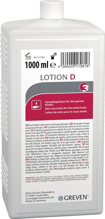 Hautpflegelotion GREVEN® LOTION D 1l silikonfrei,parfümiert GREVEN