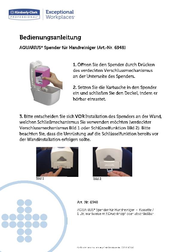 Spender Aquarius 6948 H235xB116xT110ca.mm 1l weiß AQUARIUS