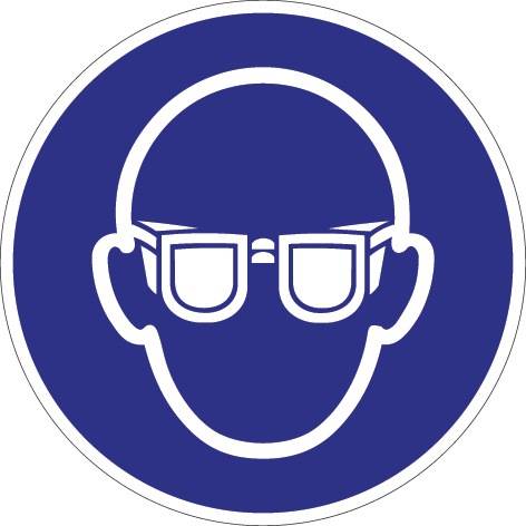 Folie Augenschutz benutzen D.200mm blau/weiß ASR A1.3 DIN EN ISO 7010