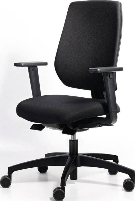 Bürodrehstuhl m.Synchrontechnik schwarz 390-510mm m.Armlehnen Trgf.110kg DAUPHIN