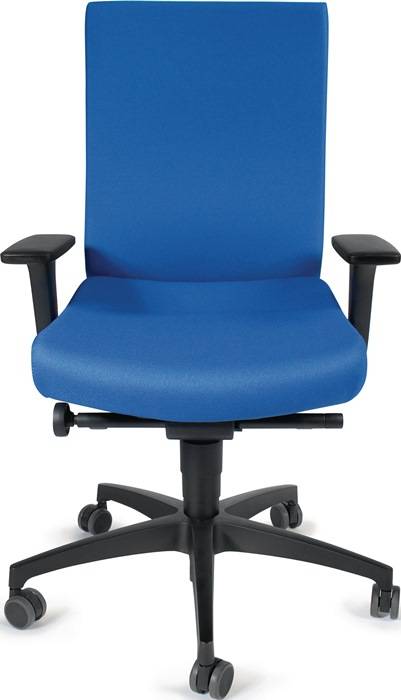 Bürodrehstuhl Synchrontechnik azurblau 400-520mm m.Armlehnen Trgf.110kg DAUPHIN