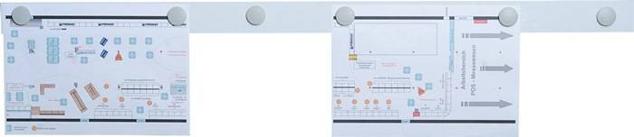 Magnetleiste L1000xB50xS0,5mm weiß selbstklebend MAGNETOPLAN