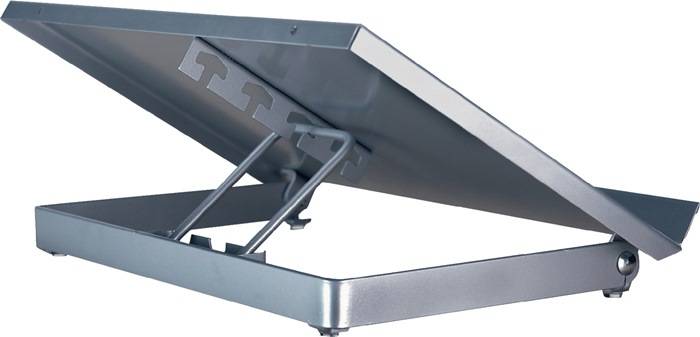 Konzepthalter B350xT247xH60mm MET silber verstellb.Sichtabstand