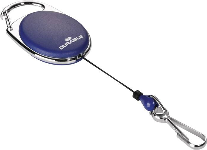 Ausweishalter m.Federhaken Band-L.800mm blau DURABLE 5 Stück