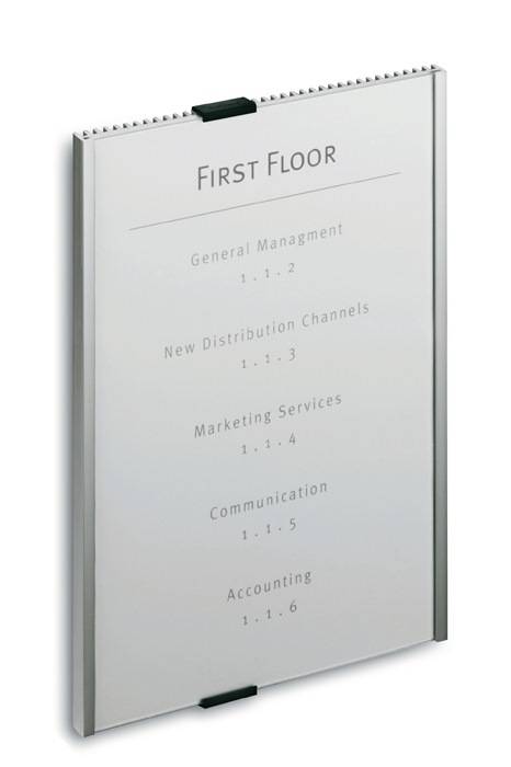 Tür-/Infoschild B210xH297mm Sichtfenster Acryl Rücken Alu.DURABLE