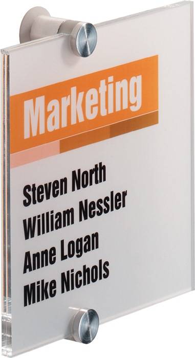 Tür-/Infoschild B148xH148mm Sichtfenster Acryl Rücken Acryl DURABLE