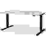 Schreibtisch levero H650-1250xB1600xT800mm anthrazitgrau/lichtgrau elektr.MAUSER
