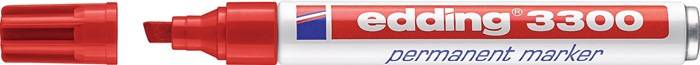 Permanentmarker 3300 rot Strich-B.1-5mm Keilspitze EDDING 10 Stück