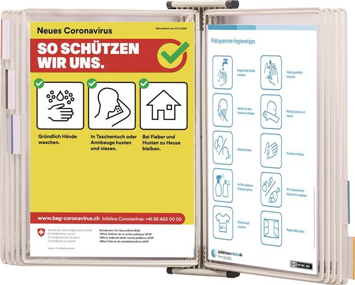 Wandhalter 10 Sichttafeln schwarz lackiertf.A4 TARIFOLD
