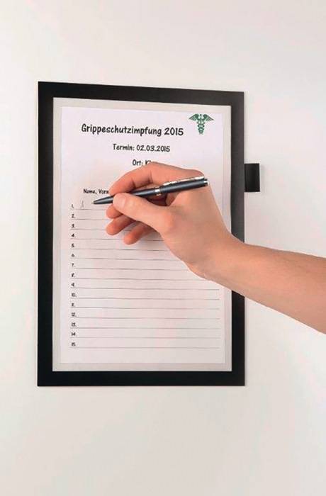 Magnetrahmen DIN A4 schwarz selbstklebend,Front offen 1St./Btl.DURABLE