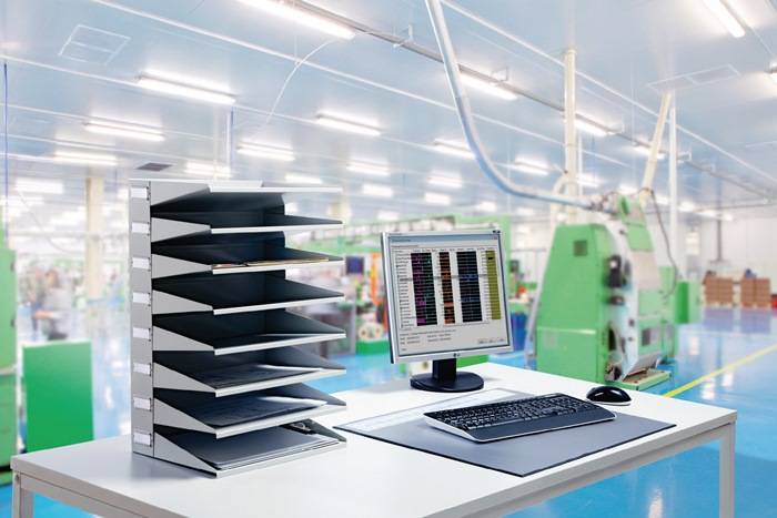 Sortierstation 8 Fächer H540xB360xT250mm Stahlbl.lichtgrau DURABLE