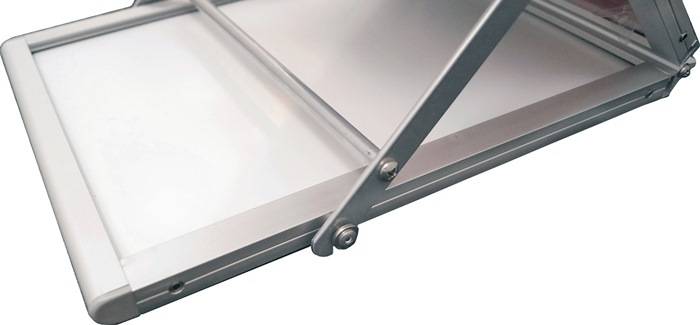Prospektständer H1450xB270xT360mm Alu.silber zusammenklappbar 6 Fächer A4
