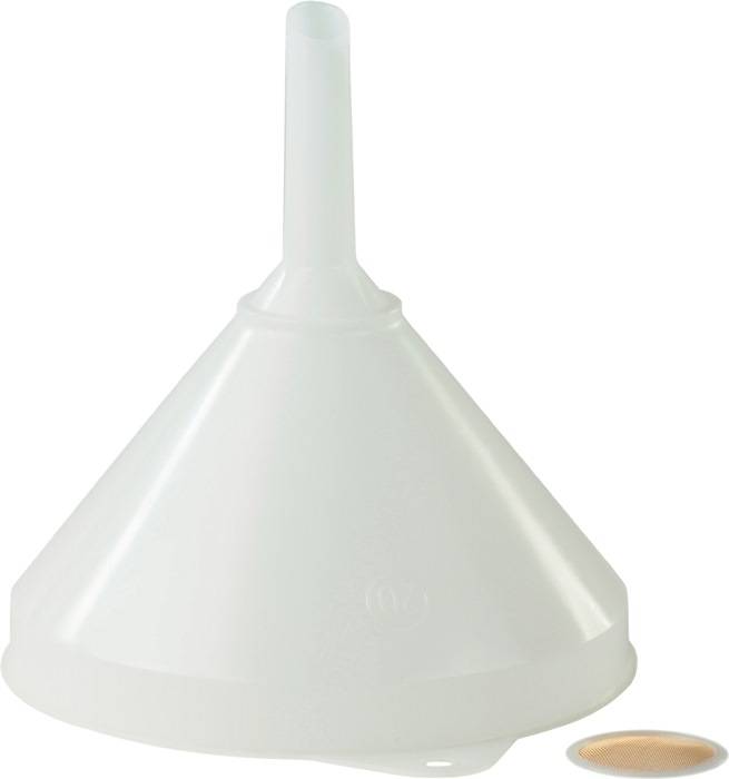 Trichter D.208/20mm H.218mm HD-Polyethylen natur m.Sieb HÜNERSDORFF