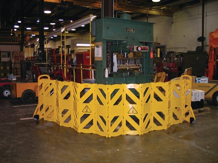 Absperrgitter PE gelb B600xH1000mm mobil,16-tlg.RUBBERMAID