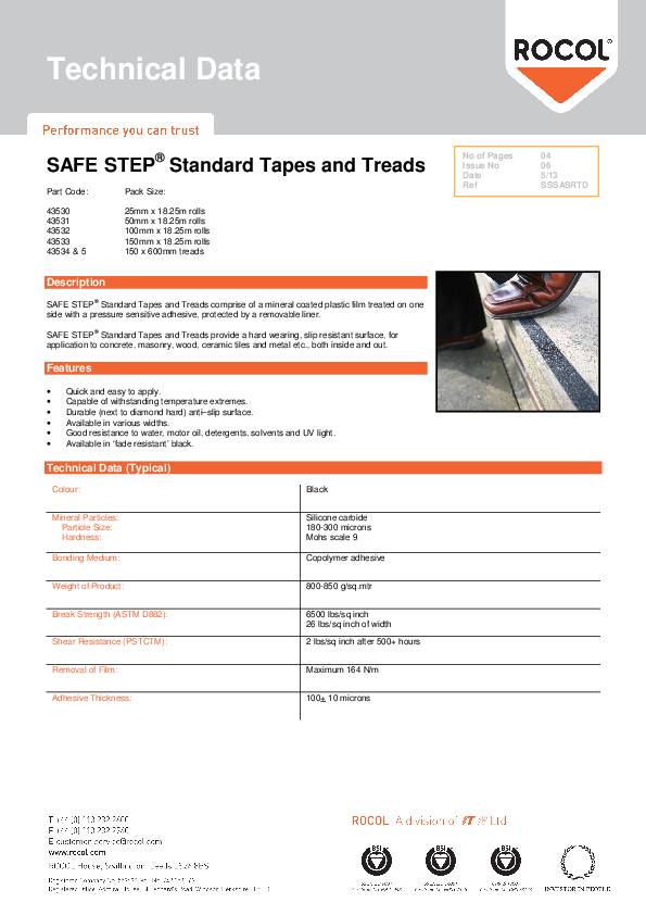 Anti-Rutsch-Klebeband SAFE STEP® schwarz L.18,25 m,B.150mm Rl.ROCOL