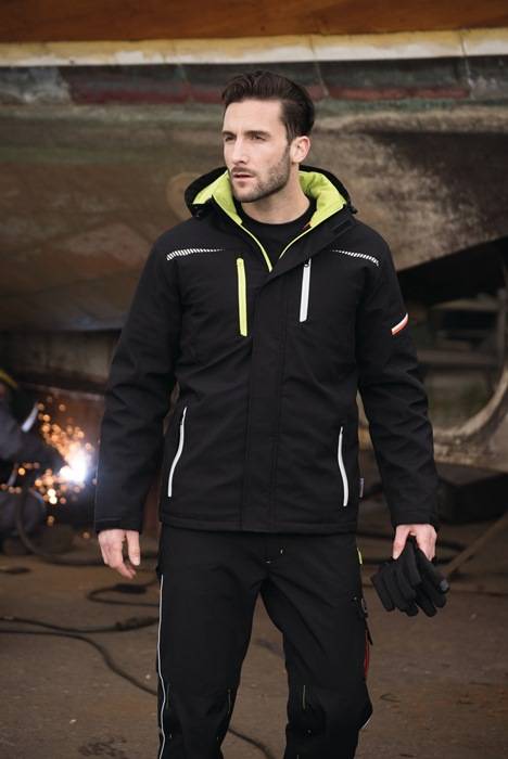 Softshell-Berufsparka Terrax Workwear Gr.XL schwarz/limette TERRAX