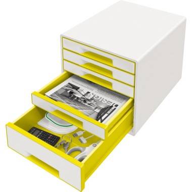 Leitz Schubladenbox WOW CUBE 52142016 5Schubfächer weiß/gelb