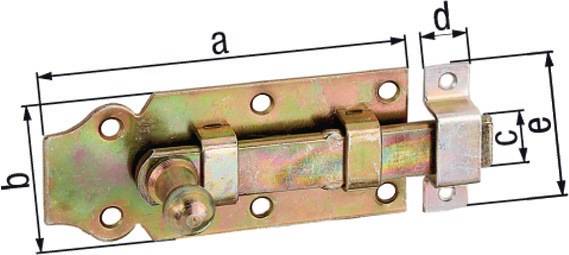 Türriegel L.120mm B.44mm STA galv. gelb verz. ger. GAH