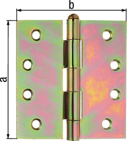Scharnier H.100mm B.100mm S.2,5mm STA galv.gelb verz.quad.GAH