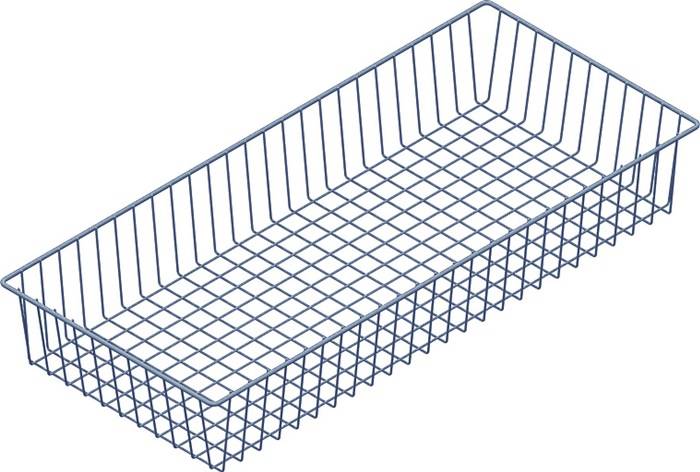 Drahtkorb H.120mm B.800mm T.350mm weißalu.m.2 Trägern ELEMENT SYSTEM