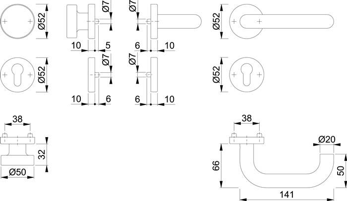 Rosettengrt.Paris E58/42H/42HKVS/138 VA F69 rd.PZ DIN L/R fl.D/K HOPPE