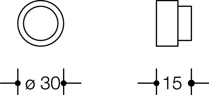 Wandtürpuffer 611XA/611XC VA XA ma L.15mm HEWI