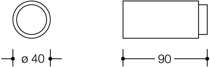 Wandtürpuffer 611.90 Ku.99 reinweiß L.90mm HEWI