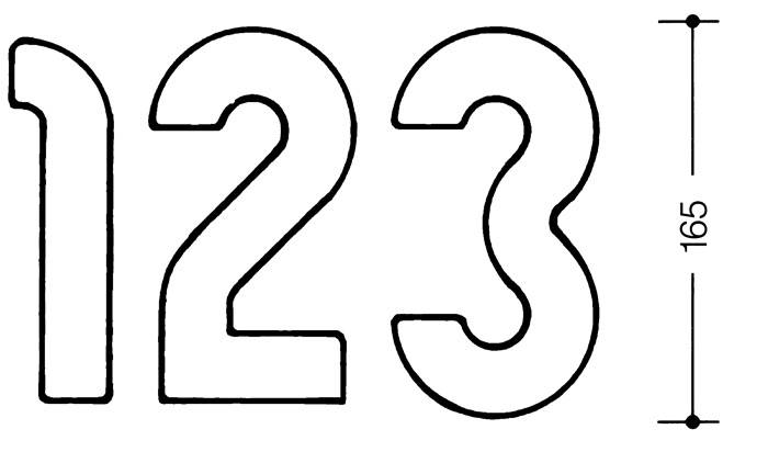 Hausnummer Ziffer 0 Spezial-Polyamid 90 tiefschwarz 165mm D.33mm HEWI