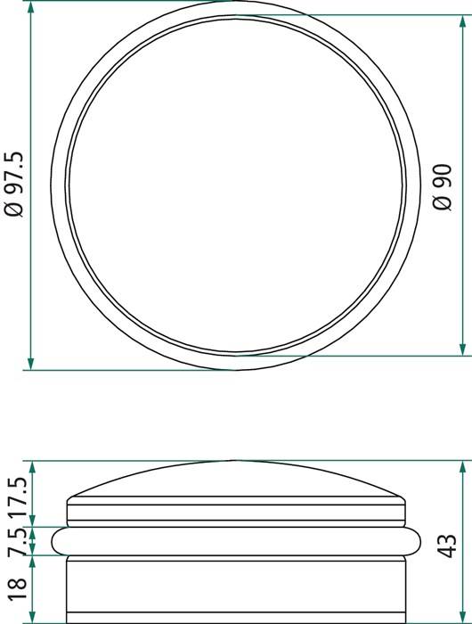 Bodentürpuffer D.90mm H.43mm ma INTERSTEEL