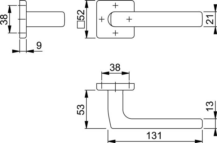 Rosetten-Halbgarnitur Dallas E1634Z/52 VA F69 4-KT. 8mm HOPPE