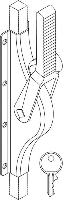 Tortreibriegel 902Z DIN links/ re.verz.Gusseisen 23mm Vierkantst.10x10mm FUHR