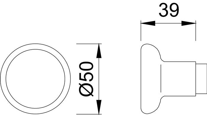 Knopflochteil 54 Alu.4-KT.8mm HOPPE