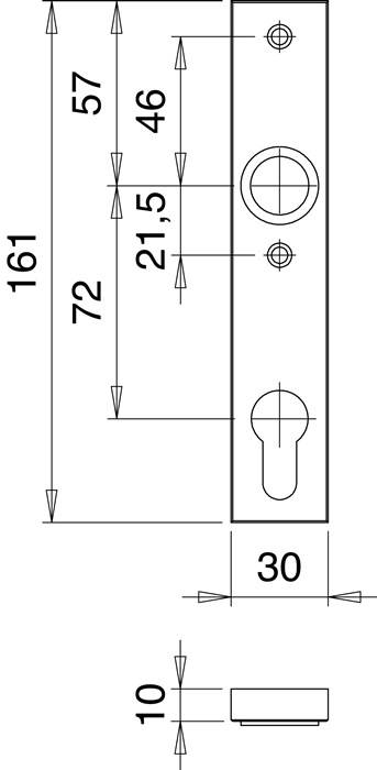 Schlosskasten-Kurzschild 1317/7203 Innenschild Alu.F1/naturf.EDI