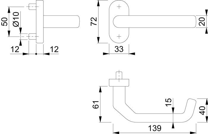 Feuerschutz-Rosettengarnitur VA DURAPLUS