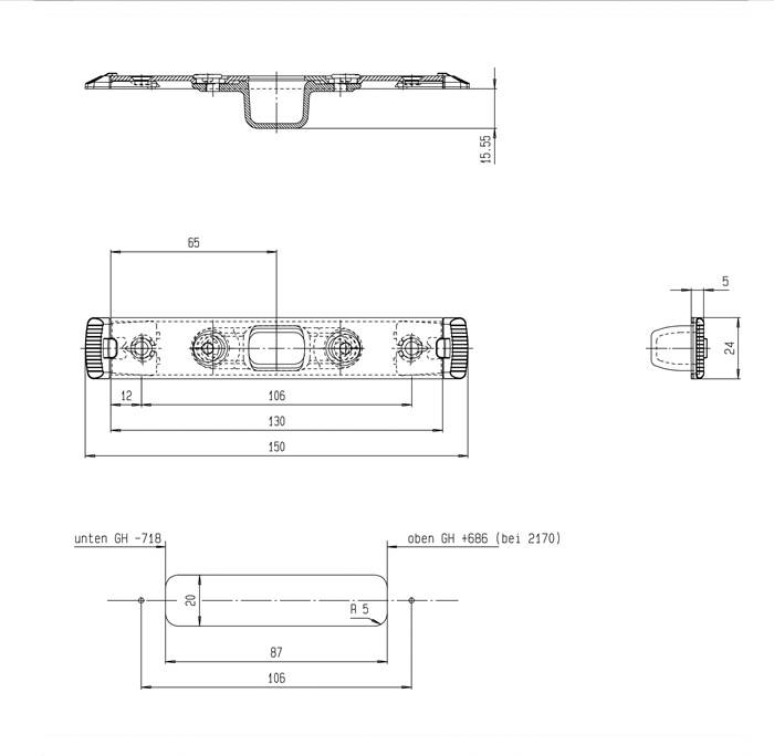 Schließteil Bolzenr.U-St.24x5mm L/R VA FUHR